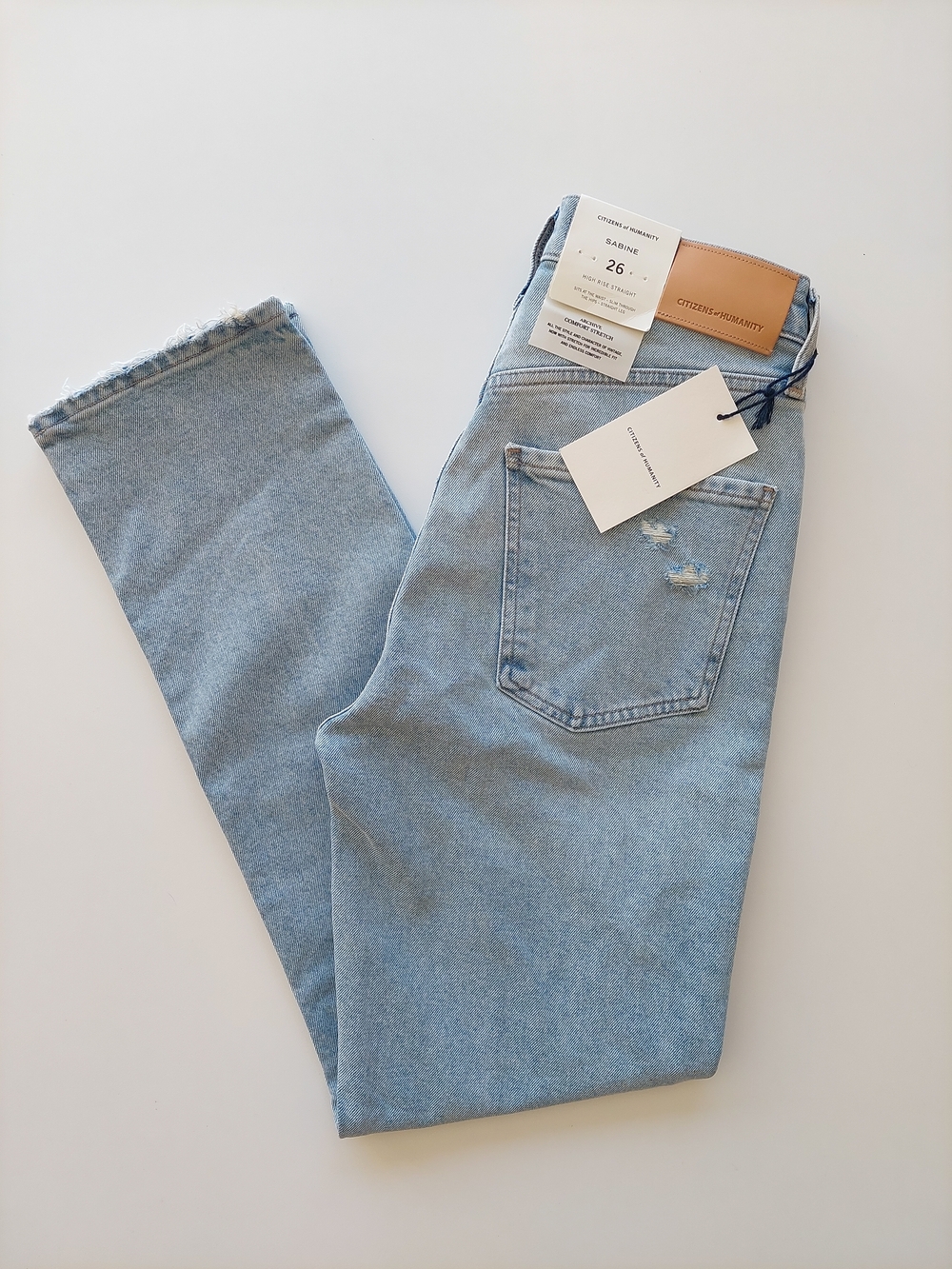 Citizens of Humanity Aritzia Light Blue High Rise Straight Slim Jeans Denim